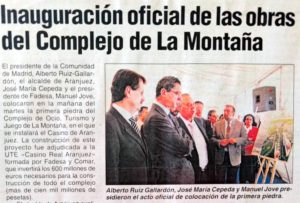 Recorte Periodico de La Inauguración oficial de las obras La Montaña